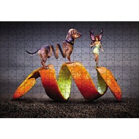Cakapuzzle Köpek Sarmal Melek Kadın Fantastik 255 Parça Puzzle