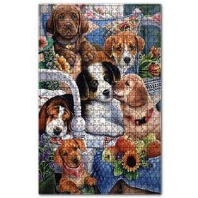 Cakapuzzle Köpekler ve Ailesi Görseli 120 Parça Puzzle