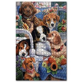 Cakapuzzle Köpekler ve Ailesi Görseli Ahşap 500 Parça Puzzle