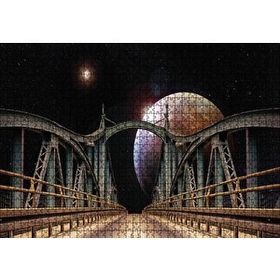 Cakapuzzle Köprü Gecede Gökyüzü Gezegen Ahşap 1000 Parça Puzzle