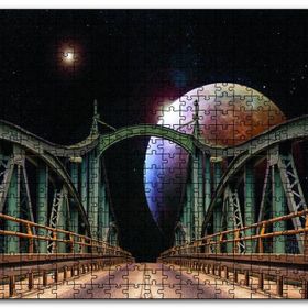 Cakapuzzle Köprü Gecede Gökyüzü Gezegen Mdf 120 Parça Puzzle