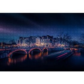 Cakapuzzle Köprü ve Kanal Üzerinde Şehir Yansımaları 255 Parça Puzzle