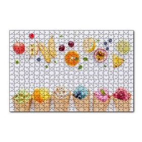 Cakapuzzle Kornetlerde Mevveli Dondurmalar Beyaz Zemin 120 Parça Ahşap Puzzle