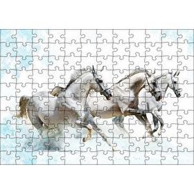 Cakapuzzle Koşan Beyaz Üç Beyaz Atlar 120 Parça Puzzle