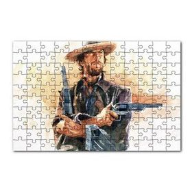 Cakapuzzle Kovboy Clint Eastwood Sanat Görsel 120 Parça Ahşap Puzzle