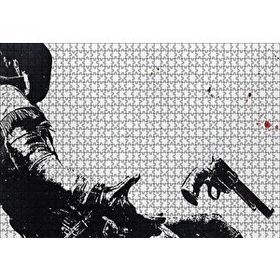 Cakapuzzle Kovboy Düşerken Yakın Detay Siyah Beyaz Mdf 1000 Parça Puzzle