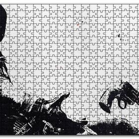 Cakapuzzle Kovboy Düşerken Yakın Detay Siyah Beyaz Mdf 120 Parça Puzzle