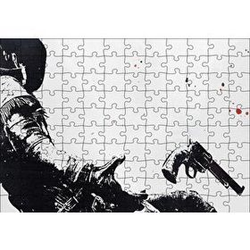 Cakapuzzle Kovboy Düşerken Yakın Detay Siyah Beyaz Mdf 120 Parça Puzzle