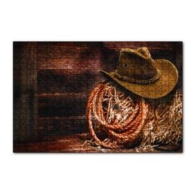 Cakapuzzle Kovboy Şapkası Kementi Saman 120 Parça Ahşap Puzzle