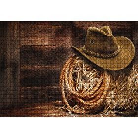 Cakapuzzle Kovboy Şapkası Kementi Saman 120 Parça Ahşap Puzzle