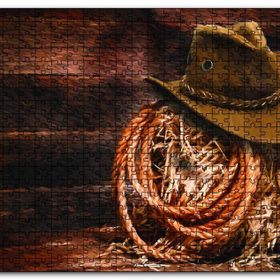 Cakapuzzle Kovboy Şapkası Kementi Saman Ahşap 500 Parça Puzzle