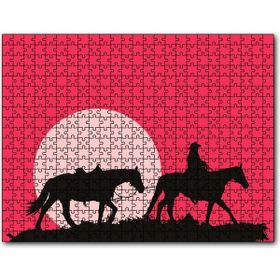 Cakapuzzle Kovboy ve Atları Ahşap 500 Parça Puzzle