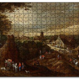 Cakapuzzle Köy Yaşamı ve Köylüler Yağlıboya Mdf 1000 Parça Puzzle