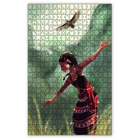 Cakapuzzle Köylü Kızı Kuşlar Doğa Ahşap 1000 Parça Puzzle