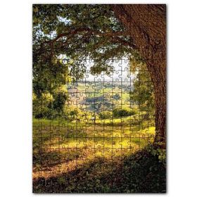 Cakapuzzle Koyu Gölgeli Ağaç ve Arkaplanda Tepeler Mdf 500 Parça Puzzle