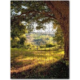 Cakapuzzle Koyu Gölgeli Ağaç ve Arkaplanda Tepeler Mdf 500 Parça Puzzle