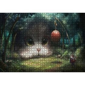 Cakapuzzle Koyu Orman ve Sevimli Dev Kedicik 120 Parça Puzzle