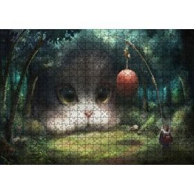 Cakapuzzle Koyu Orman ve Sevimli Dev Kedicik 500 Parça Puzzle