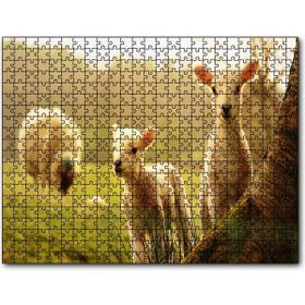 Cakapuzzle Koyun Kuzular Görseli Mdf 1000 Parça Puzzle