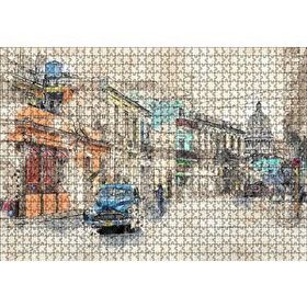 Cakapuzzle Küba Sokak Manzarası Çizim 1000 Parça Puzzle