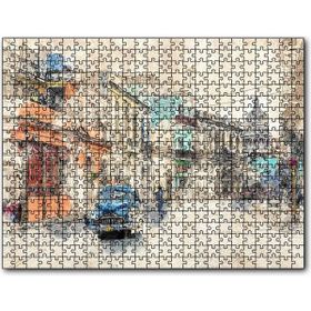 Cakapuzzle Küba Sokak Manzarası Çizim 255 Parça Puzzle