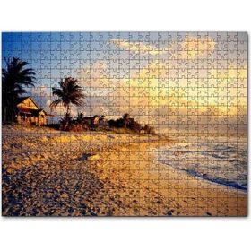 Cakapuzzle Kübada Bir Kumsal ve Günbatımı 120 Parça Puzzle