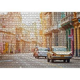 Cakapuzzle Kübada Eski Binalar ve Klasik Arabalar 1000 Parça Ahşap Puzzle