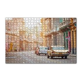 Cakapuzzle Kübada Eski Binalar ve Klasik Arabalar 120 Parça Ahşap Puzzle