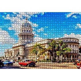 Cakapuzzle Kübada Tarihi Bina ve Klasik Arabalar 1000 Parça Ahşap Puzzle