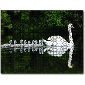 Cakapuzzle Kuğu ve Yavrular Mdf 120 Parça Puzzle