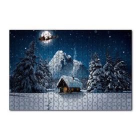Cakapuzzle Kulübe Karlı Dağ Geyikler ve Noel Baba 255 Parça Puzzle