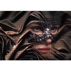 Cakapuzzle Kumaş Örtülü Maskeli Kadın Ahşap 1000 Parça Puzzle