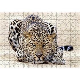 Cakapuzzle Kumların Üzerinde Pusudaki Leopar 120 Parça Ahşap Puzzle