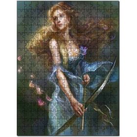 Cakapuzzle Kumral Saçlı Savaşçı Kadın Görseli Mdf 120 Parça Puzzle