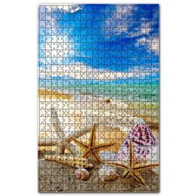 Cakapuzzle Kumsalda Denizyıldızı ve Deniz Kabukları Ahşap 1000 Parça Puzzle