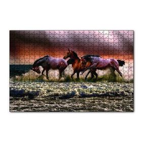 Cakapuzzle Kumsaldaki Atlar 120 Parça Ahşap Puzzle