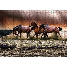 Cakapuzzle Kumsaldaki Atlar 120 Parça Ahşap Puzzle