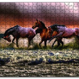 Cakapuzzle Kumsaldaki Atlar Ahşap 500 Parça Puzzle