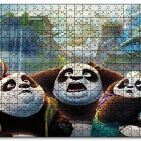 Cakapuzzle Kung Fu Panda 3 Panda Ailesi Mdf 1000 Parça Puzzle