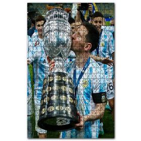 Cakapuzzle Kupa Amerika 2021 Messi Kupa Sevinci Ahşap 1000 Parça Puzzle