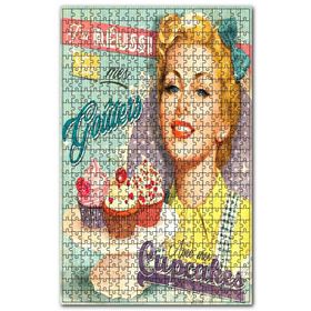 Cakapuzzle Kupa Kek İkramı Afişi Görseli Ahşap 500 Parça Puzzle