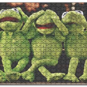Cakapuzzle Kurbağa Kermit Görmedim Duymadım Bilmiyorum Mdf 1000 Parça Puzzle