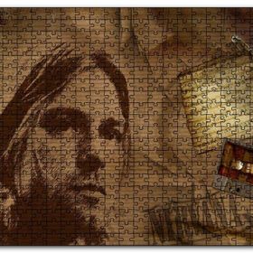 Cakapuzzle Kurt Cobain ve Şarkı Sözleri Mdf 1000 Parça Puzzle