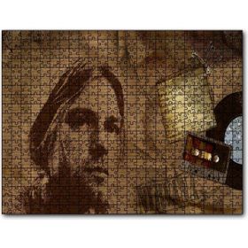Cakapuzzle Kurt Cobain ve Şarkı Sözleri Mdf 1000 Parça Puzzle