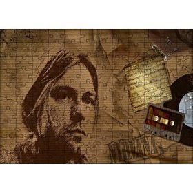 Cakapuzzle Kurt Cobain ve Şarkı Sözleri Mdf 120 Parça Puzzle