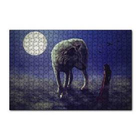 Cakapuzzle Kurt Kadın Gecede Dolun Ay 120 Parça Ahşap Puzzle