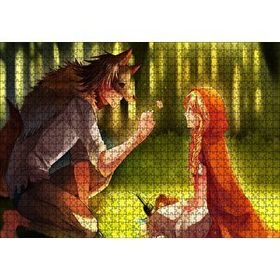 Cakapuzzle Kurt ve Kırmızı Başlıklı Kız Peri Hikayesi Mdf 1000 Parça Puzzle