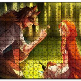 Cakapuzzle Kurt ve Kırmızı Başlıklı Kız Peri Hikayesi Mdf 120 Parça Puzzle