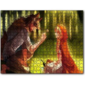 Cakapuzzle Kurt ve Kırmızı Başlıklı Kız Peri Hikayesi Mdf 120 Parça Puzzle