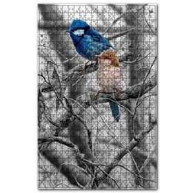 Cakapuzzle Kuru Dalda Mavi ve Kahverengi Kuşlar 120 Parça Puzzle